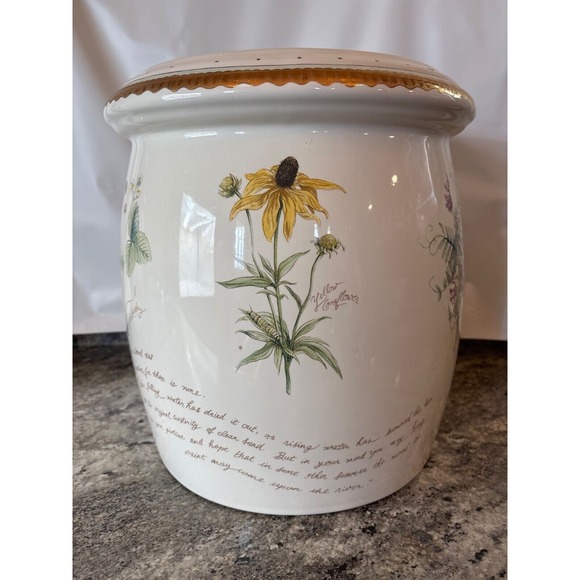 RARE Kohler Prairie Flowers of the Midwest Artist Edition Waste Basket‎ Planter - Picture 1 of 16